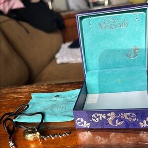 Disney Little Mermaid Purple Jewelry Box with Gold Necklace by Rock Love Jewelry